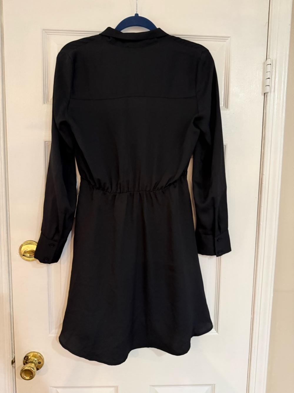 Express Black Long-Sleeve Tie-Neck Dress - Picture 4 of 6